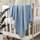 Paturica bebe Cosy tricotata din bumbac albastu (1)